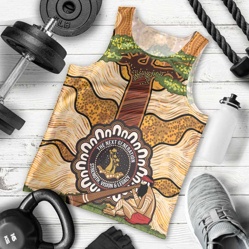 Aboriginal-Islanders NAIDOC Week Personalised Men Tank Top Boab Tree Indigenous Art