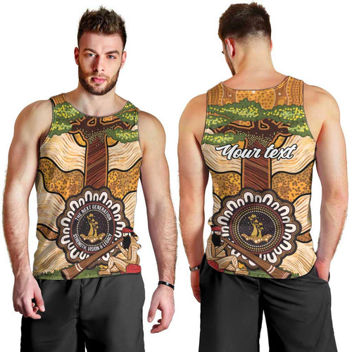 Aboriginal-Islanders NAIDOC Week Personalised Men Tank Top Boab Tree Indigenous Art