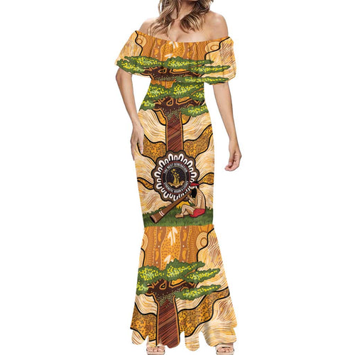 Aboriginal-Islanders NAIDOC Week Personalised Mermaid Dress Boab Tree Indigenous Art