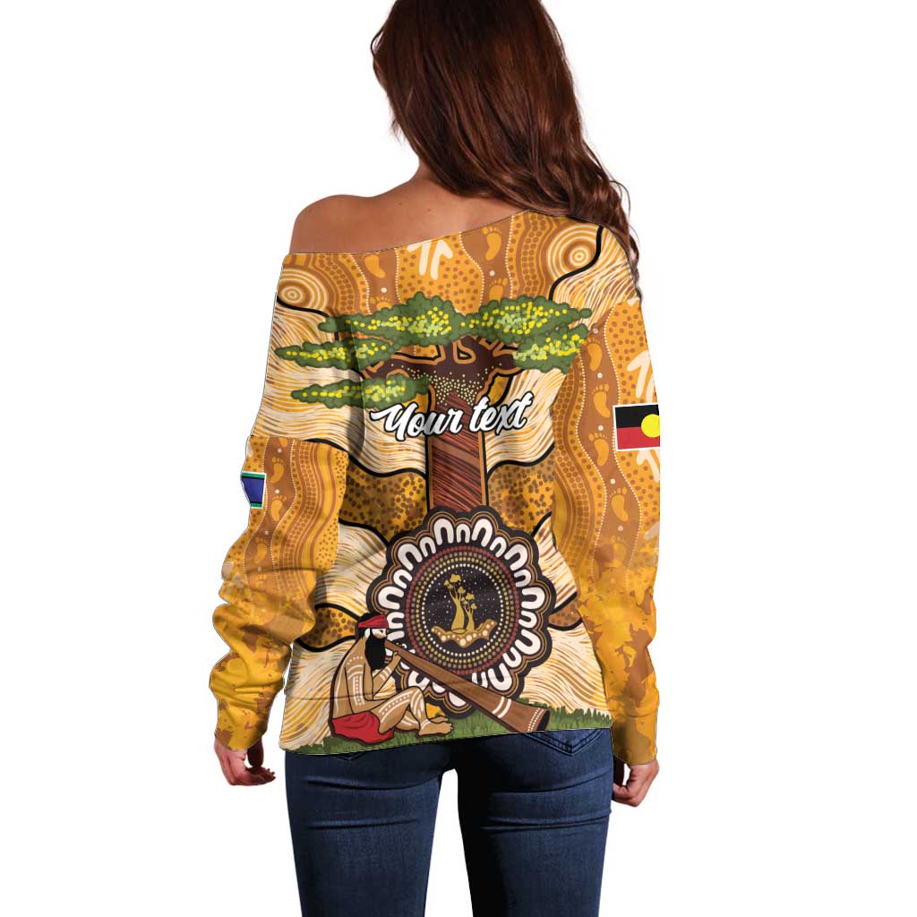 Aboriginal-Islanders NAIDOC Week Personalised Off Shoulder Sweater Boab Tree Indigenous Art
