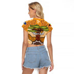 Aboriginal-Islanders NAIDOC Week Personalised Raglan Cropped T Shirt Boab Tree Indigenous Art