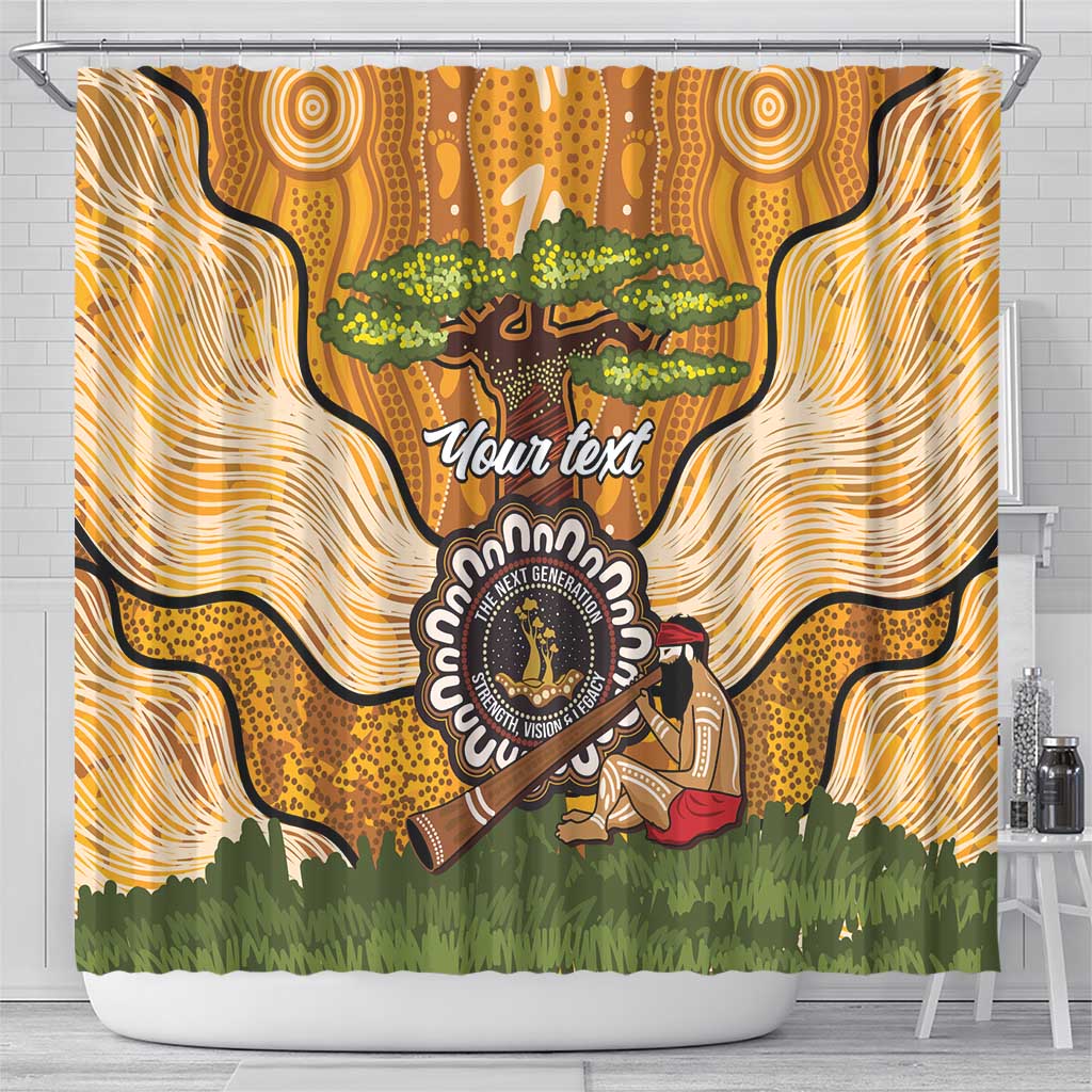 Aboriginal-Islanders NAIDOC Week Personalised Shower Curtain Boab Tree Indigenous Art