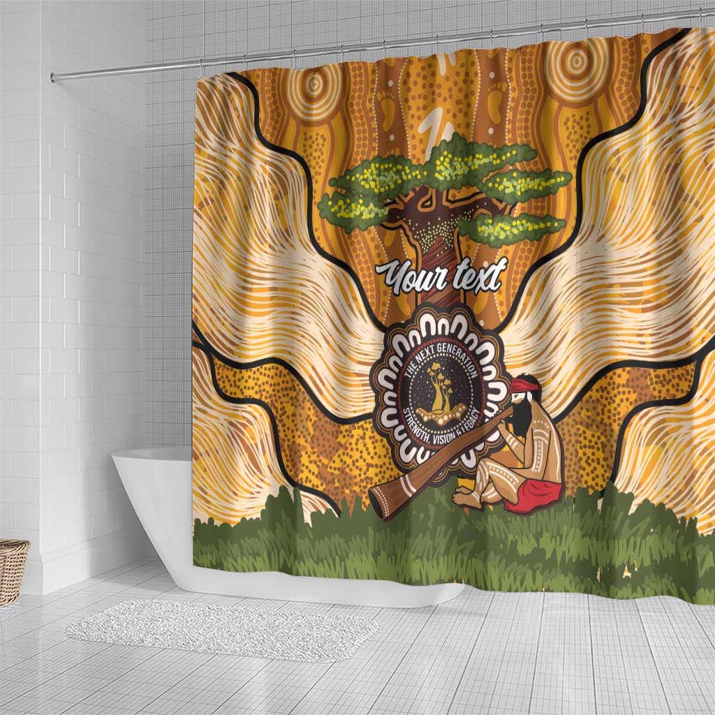 Aboriginal-Islanders NAIDOC Week Personalised Shower Curtain Boab Tree Indigenous Art