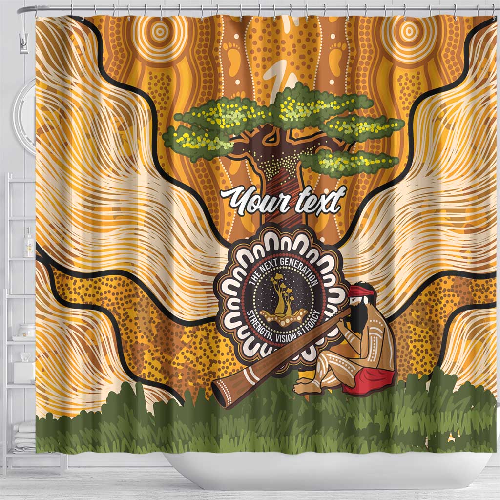Aboriginal-Islanders NAIDOC Week Personalised Shower Curtain Boab Tree Indigenous Art