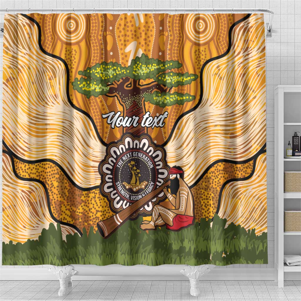 Aboriginal-Islanders NAIDOC Week Personalised Shower Curtain Boab Tree Indigenous Art