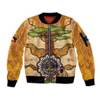 Aboriginal-Islanders NAIDOC Week Personalised Sleeve Zip Bomber Jacket Boab Tree Indigenous Art