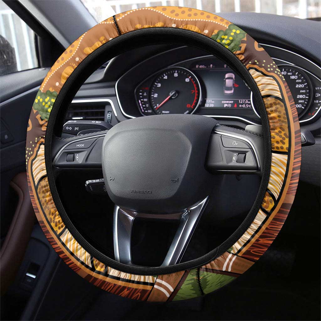 Aboriginal-Islanders NAIDOC Week Steering Wheel Cover Boab Tree Indigenous Art