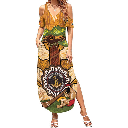 Aboriginal-Islanders NAIDOC Week Personalised Summer Maxi Dress Boab Tree Indigenous Art