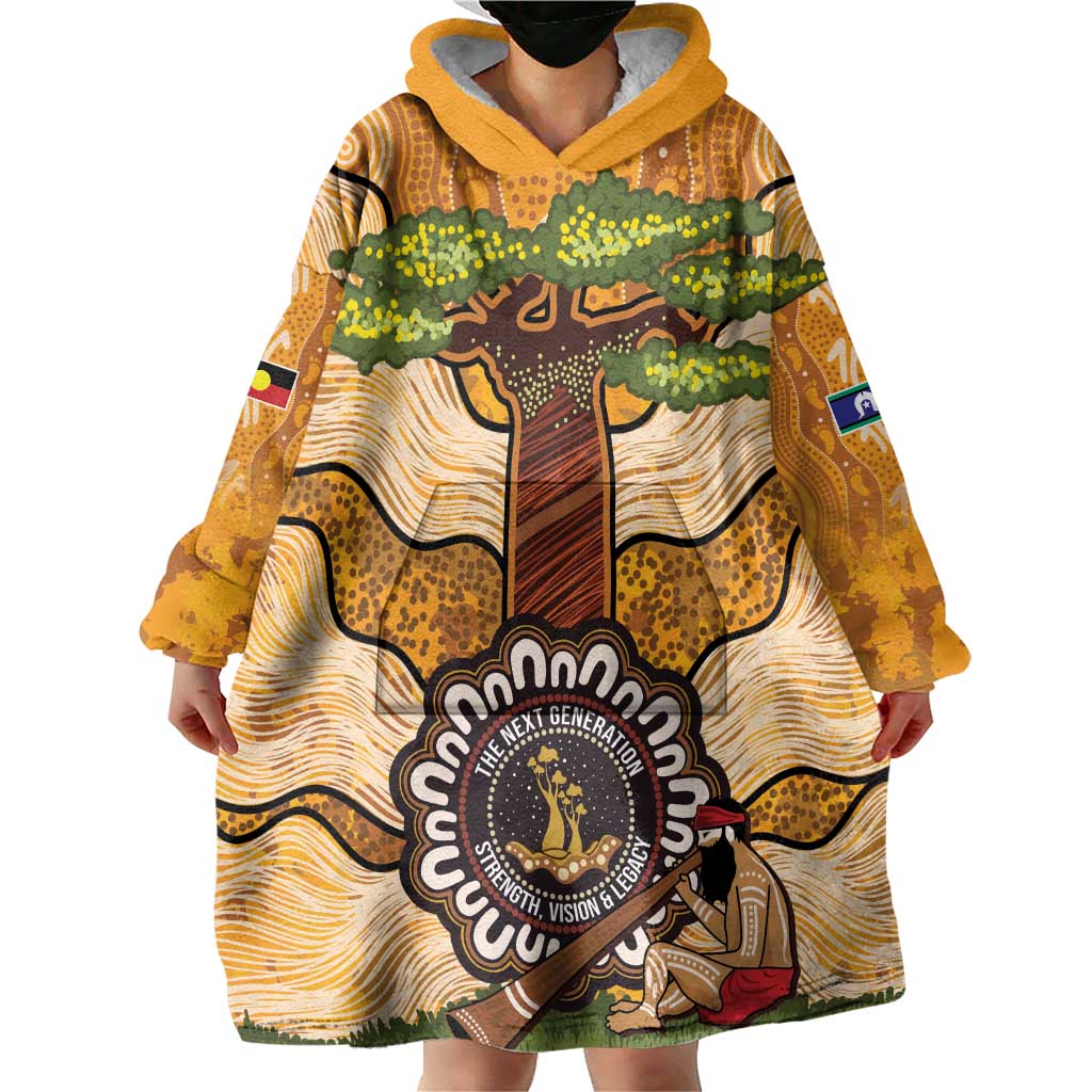 Aboriginal-Islanders NAIDOC Week Personalised Wearable Blanket Hoodie Boab Tree Indigenous Art