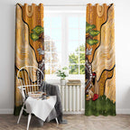 Aboriginal-Islanders NAIDOC Week Personalised Window Curtain Boab Tree Indigenous Art