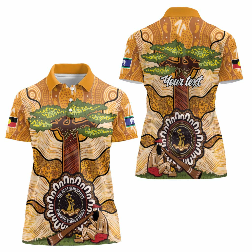Aboriginal-Islanders NAIDOC Week Personalised Women Polo Shirt Boab Tree Indigenous Art