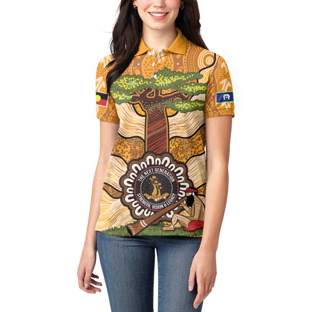 Aboriginal-Islanders NAIDOC Week Personalised Women Polo Shirt Boab Tree Indigenous Art