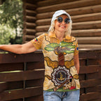 Aboriginal-Islanders NAIDOC Week Personalised Women Polo Shirt Boab Tree Indigenous Art