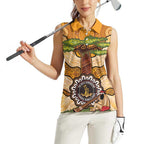 Aboriginal-Islanders NAIDOC Week Personalised Women Sleeveless Polo Shirt Boab Tree Indigenous Art