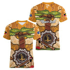 Aboriginal-Islanders NAIDOC Week Personalised Women V-Neck T-Shirt Boab Tree Indigenous Art