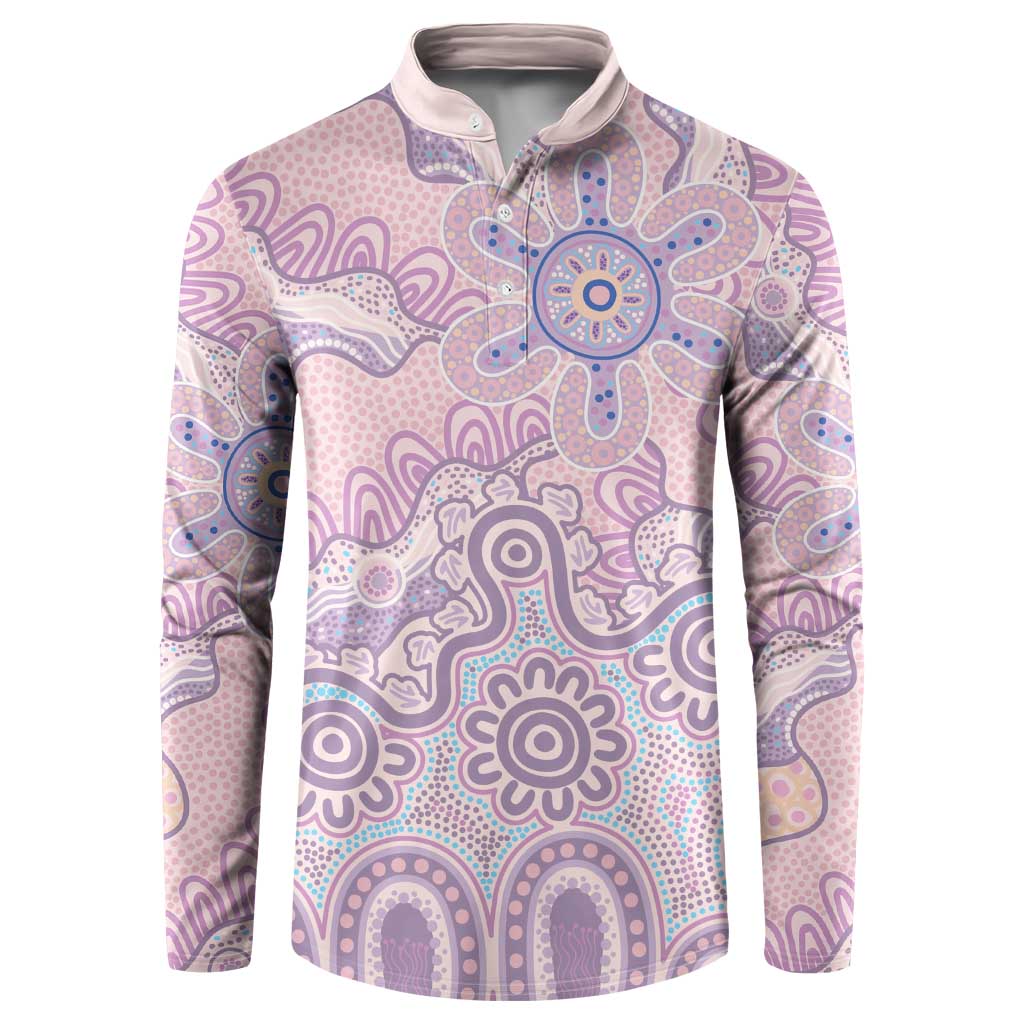 Aboriginal-Islanders NAIDOC Week Button Sweatshirt River and land aboriginal art