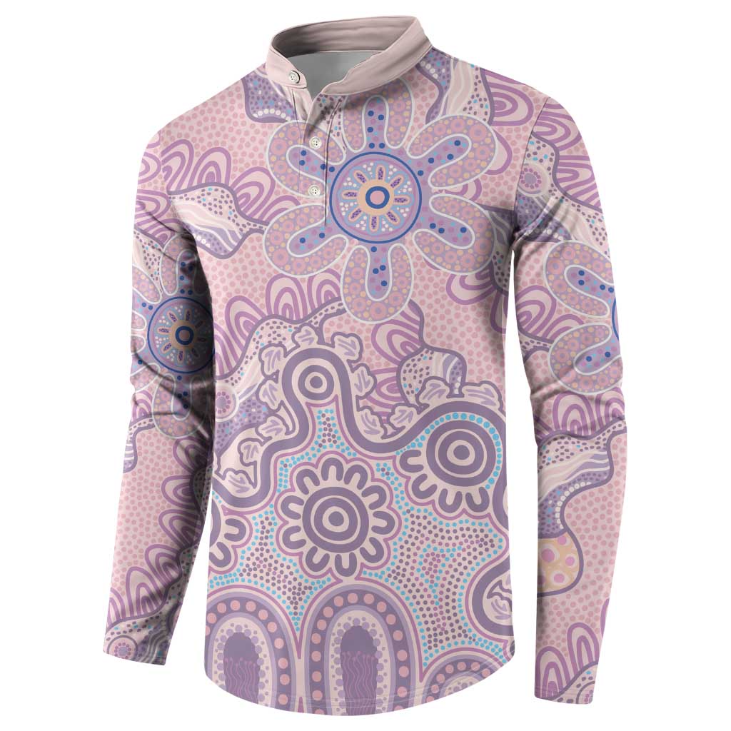 Aboriginal-Islanders NAIDOC Week Button Sweatshirt River and land aboriginal art