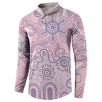 Aboriginal-Islanders NAIDOC Week Button Sweatshirt River and land aboriginal art