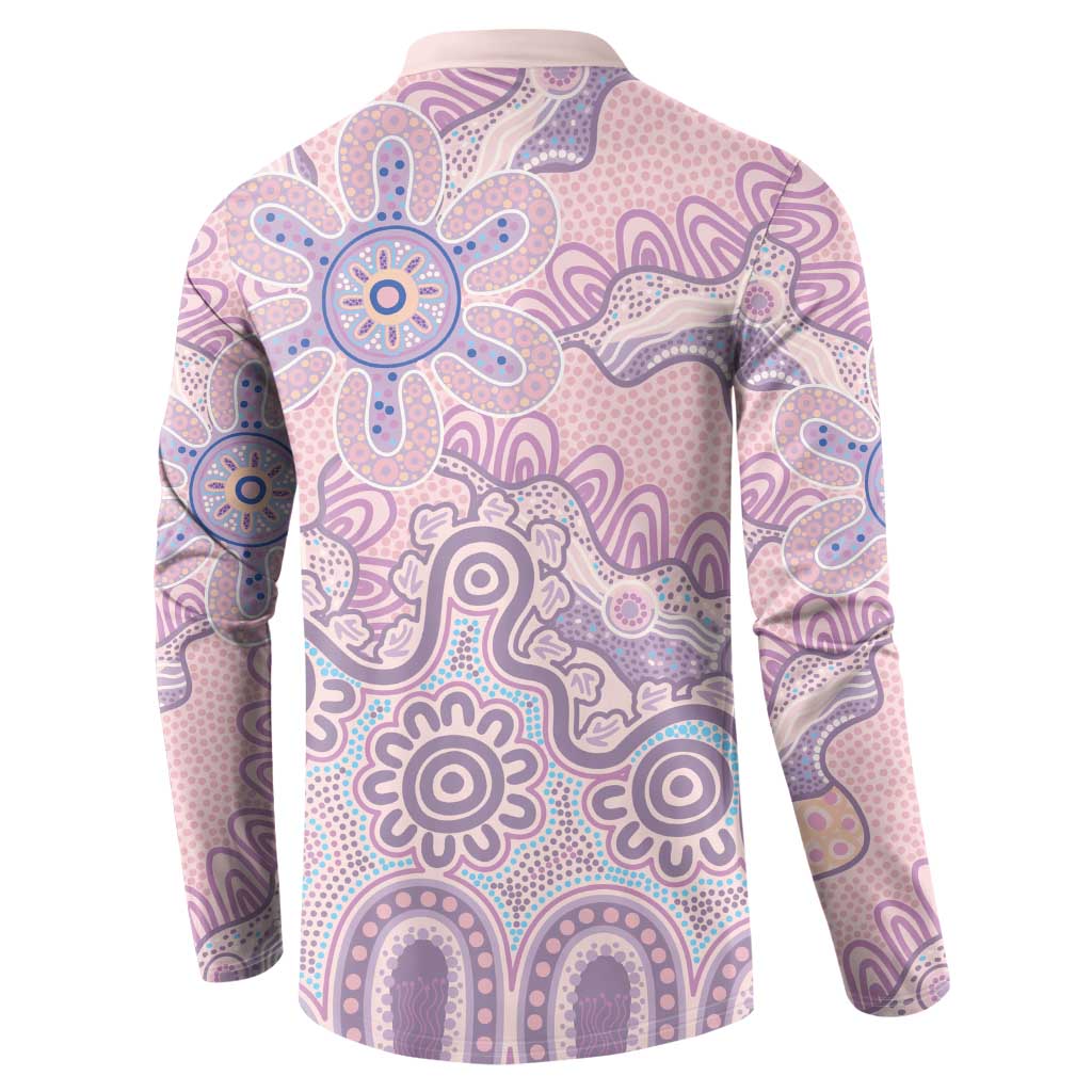 Aboriginal-Islanders NAIDOC Week Button Sweatshirt River and land aboriginal art