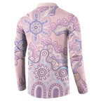 Aboriginal-Islanders NAIDOC Week Button Sweatshirt River and land aboriginal art