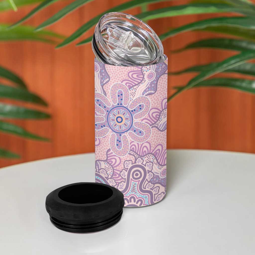 Aboriginal-Islanders NAIDOC Week 4 in 1 Can Cooler Tumbler River and land aboriginal art