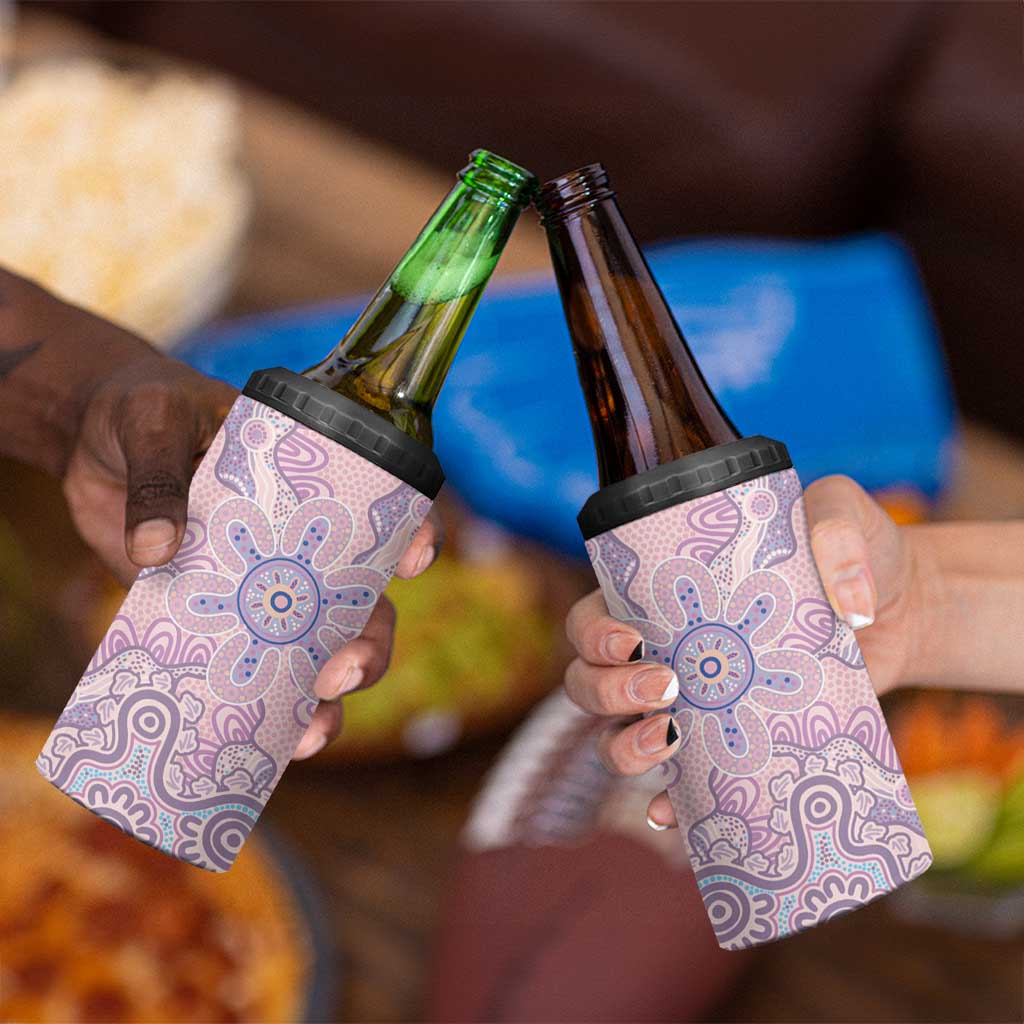 Aboriginal-Islanders NAIDOC Week 4 in 1 Can Cooler Tumbler River and land aboriginal art