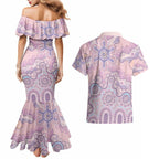 Aboriginal-Islanders NAIDOC Week Couples Matching Mermaid Dress and Hawaiian Shirt River and land aboriginal art
