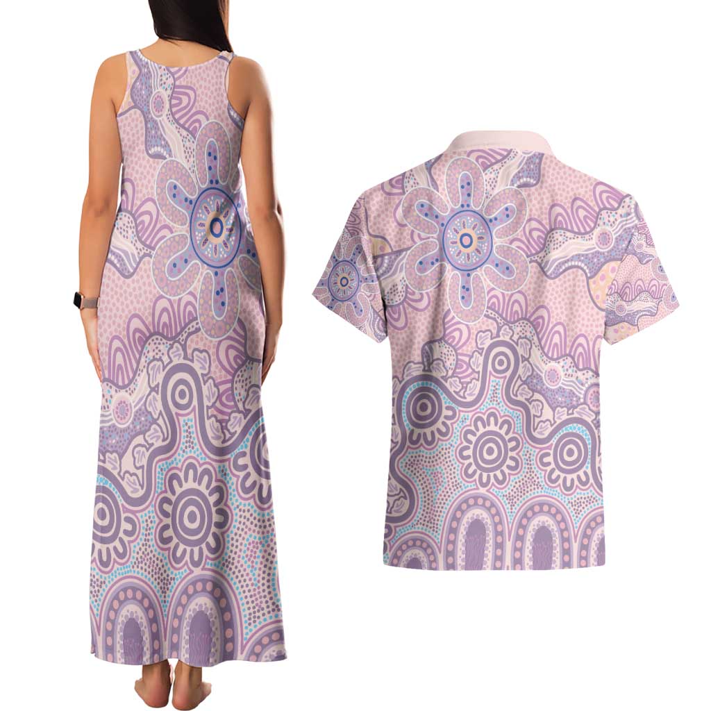 Aboriginal-Islanders NAIDOC Week Couples Matching Tank Maxi Dress and Hawaiian Shirt River and land aboriginal art