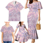 Aboriginal-Islanders NAIDOC Week Family Matching Mermaid Dress and Hawaiian Shirt River and land aboriginal art
