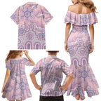 Aboriginal-Islanders NAIDOC Week Family Matching Mermaid Dress and Hawaiian Shirt River and land aboriginal art