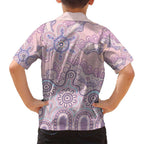 Aboriginal-Islanders NAIDOC Week Family Matching Puletasi and Hawaiian Shirt River and land aboriginal art
