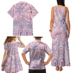 Aboriginal-Islanders NAIDOC Week Family Matching Tank Maxi Dress and Hawaiian Shirt River and land aboriginal art