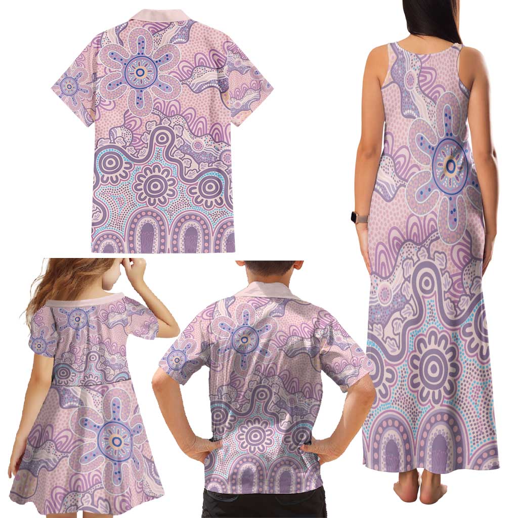Aboriginal-Islanders NAIDOC Week Family Matching Tank Maxi Dress and Hawaiian Shirt River and land aboriginal art