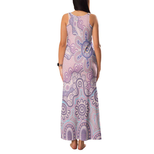 Aboriginal-Islanders NAIDOC Week Family Matching Tank Maxi Dress and Hawaiian Shirt River and land aboriginal art