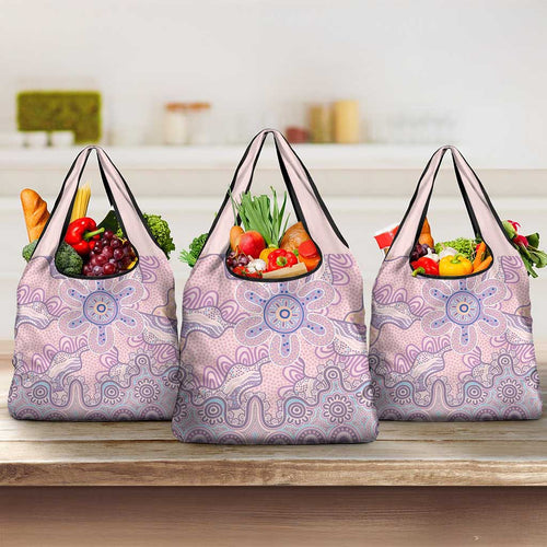 Aboriginal-Islanders NAIDOC Week Grocery Bag River and land aboriginal art