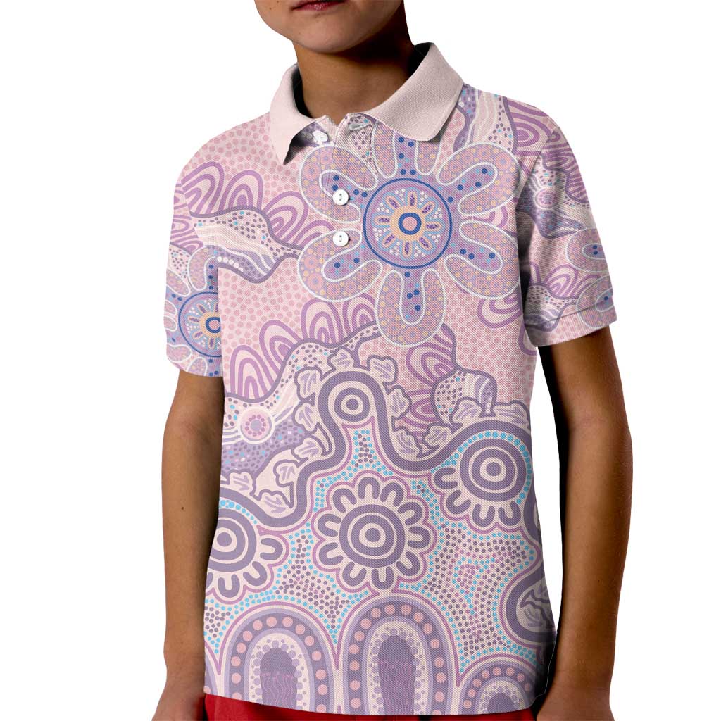 Aboriginal-Islanders NAIDOC Week Kid Polo Shirt River and land aboriginal art