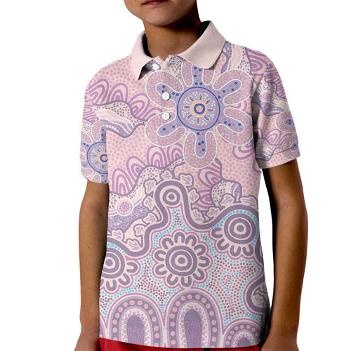 Aboriginal-Islanders NAIDOC Week Kid Polo Shirt River and land aboriginal art