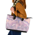 Aboriginal-Islanders NAIDOC Week Leather Tote Bag River and land aboriginal art