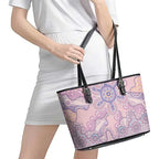 Aboriginal-Islanders NAIDOC Week Leather Tote Bag River and land aboriginal art