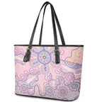 Aboriginal-Islanders NAIDOC Week Leather Tote Bag River and land aboriginal art