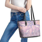 Aboriginal-Islanders NAIDOC Week Leather Tote Bag River and land aboriginal art