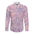 Aboriginal-Islanders NAIDOC Week Long Sleeve Button Shirt River and land aboriginal art