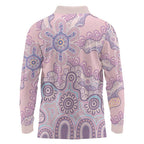 Aboriginal-Islanders NAIDOC Week Long Sleeve Polo Shirt River and land aboriginal art