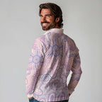 Aboriginal-Islanders NAIDOC Week Long Sleeve Polo Shirt River and land aboriginal art