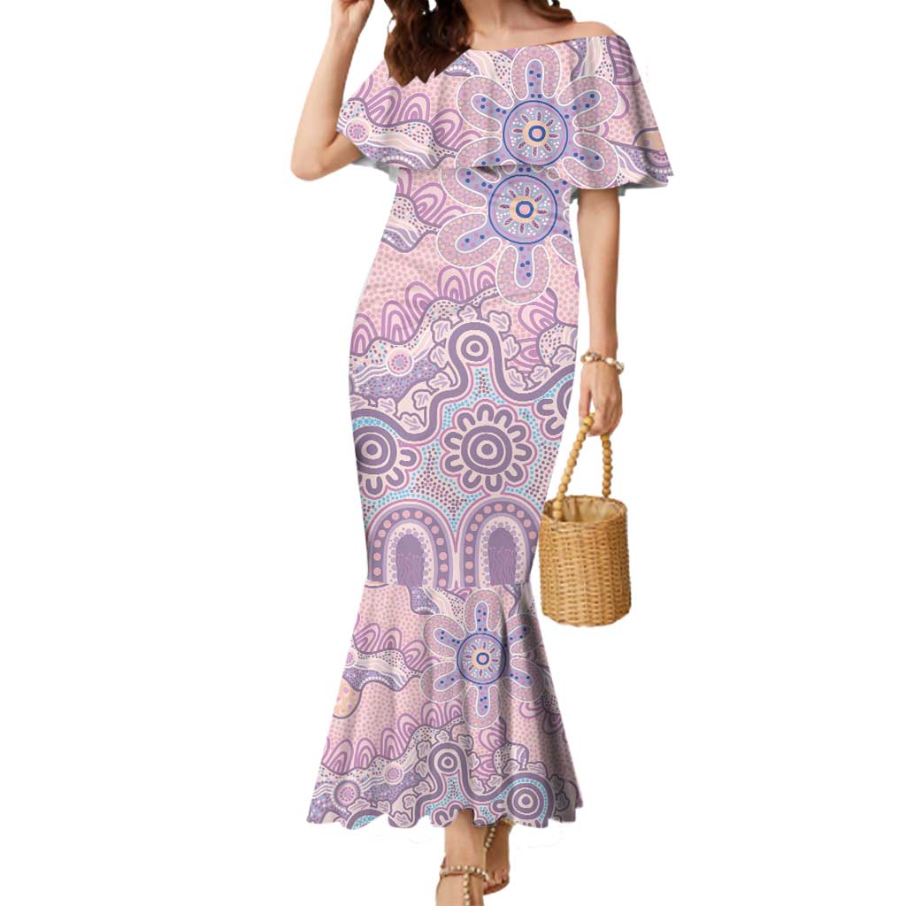 Aboriginal-Islanders NAIDOC Week Mermaid Dress River and land aboriginal art