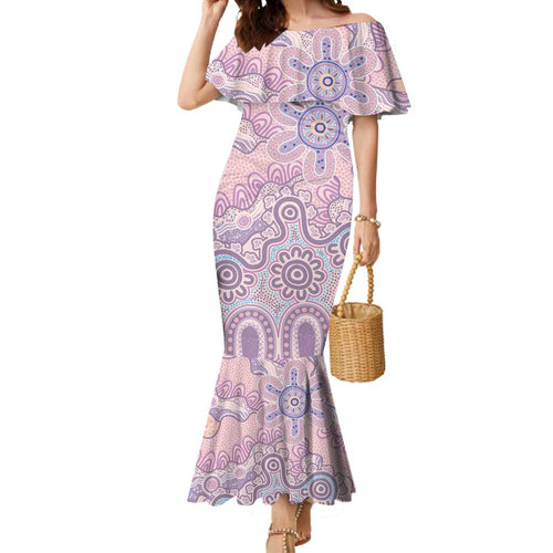 Aboriginal-Islanders NAIDOC Week Mermaid Dress River and land aboriginal art