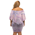 Aboriginal-Islanders NAIDOC Week Off Shoulder Short Dress River and land aboriginal art