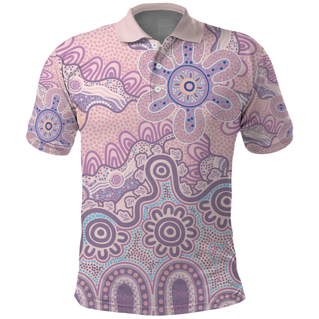 Aboriginal-Islanders NAIDOC Week Polo Shirt River and land aboriginal art