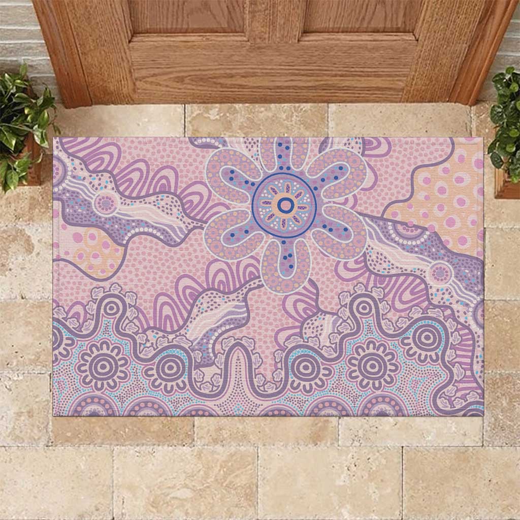 Aboriginal-Islanders NAIDOC Week Rubber Doormat River and land aboriginal art