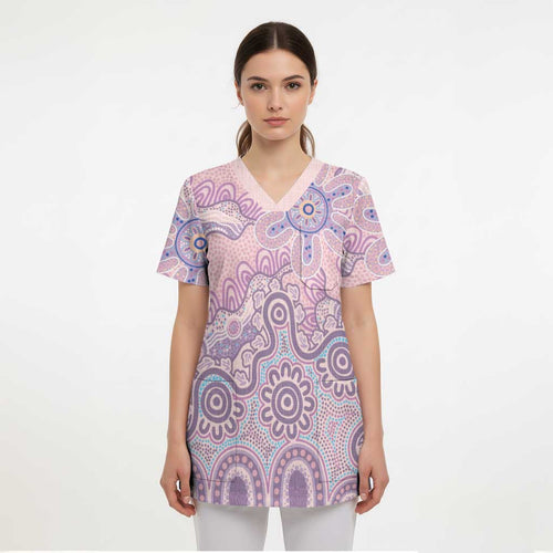 Aboriginal-Islanders NAIDOC Week Scrub Top River and land aboriginal art - Aussie Hoodie